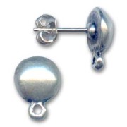 Orecchini mezze-palline mm. 10 argento antico x2|raw }}