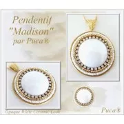 Cabochon di vetro di Puca® 18 mm  Opaque Sapphire Silver x 1