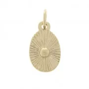 Ciondolo ovale decorato con una pallina 14x8.3 mm Placcato oro 3 microns x1