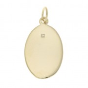 Ciondolo ovale con cuore e croce 20.5x12 mm Placcato oro 3 microns x1