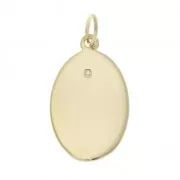 Ciondolo ovale con cuore e croce 20.5x12 mm Placcato oro 3 microns x1