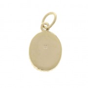 Ciondolo ovale uccello 15x9.5 mm Placcato oro 3 microns x1