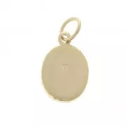 Ciondolo ovale uccello 15x9.5 mm Placcato oro 3 microns x1