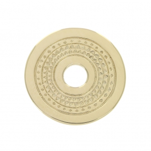 Medaglia rotonda motivo etnico con foro centrale 20 mm Placcato oro 3 microns x1