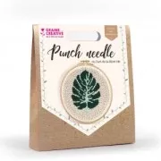 Kit da ricamo Punch needle modello Foglia di filodendro 20 cm Decorazione DIY