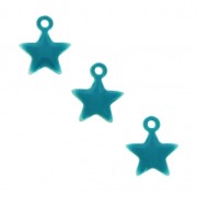 Ciondolo stella in metallo goccia resina epossidica 7 mm Green turquoise x6 |raw }}