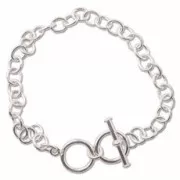 Bracciale chiusura a T barra cm. 18 in Argento 925 x1