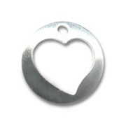 Ciondolo vuoto mm. 10 in Argento cuore x1