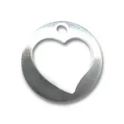 Ciondolo vuoto mm. 10 in Argento cuore x1