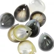 Foglia di madreperla 12x10 mm Grigio iridato x1