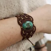 Cabochon ovale - pietra striata per macramè 25x18 mm Labradorite x1