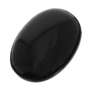 Cabochon ovale - pietra con fessura per macramè 25x18 mm Onice nero x1|raw }}