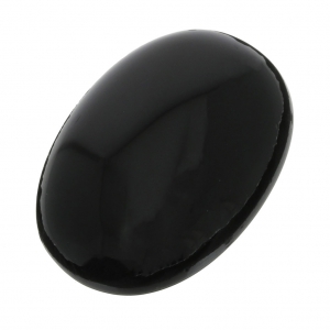 Cabochon ovale - pietra con fessura per macramè 25x18 mm Onice nero x1
