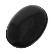 Cabochon ovale - pietra con fessura per macramè 18x13 mm Onice nero x1