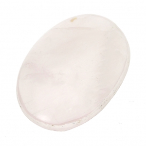 Cabochon ovale - pietra con fessura per macramè 25x18 mm Quarzo Rosa x1
