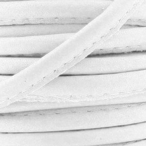 Cordone cuoio con cucitura 4 mm Bianco x1 m