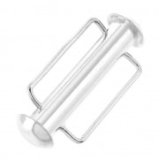 Chiusura scorrevole per tessitura di perline 21.5 mm Placcatura argento fino x1