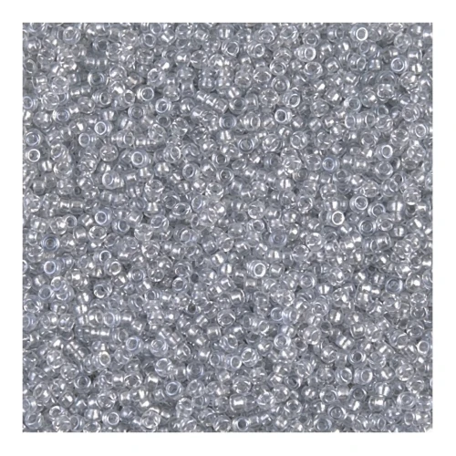 Rocaille Miyuki 15/0 1105 - Crystal Spkl Silver Gray Lined