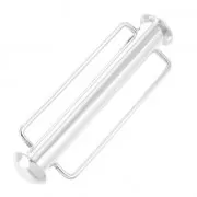 Chiusura scorrevole per tessitura di perline 31.5 mm Placcatura argento fino x1