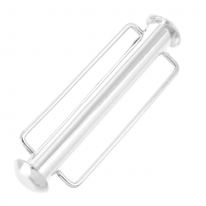 Chiusura scorrevole per tessitura di perline 31.5 mm Placcatura argento fino x1
