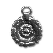 Ciondolo decorazione rosa mm. 19 nichel nero  x1|raw }}