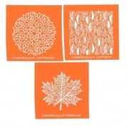 3 Silk Screen per pasta polimerica 75x75 mm - Fall leaf