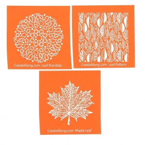 3 Silk Screen per pasta polimerica 75x75 mm - Fall leaf