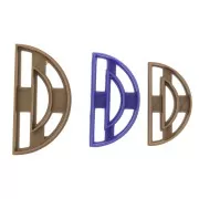 3 stampini traforati per pasta polimerica - Semi-cerchio