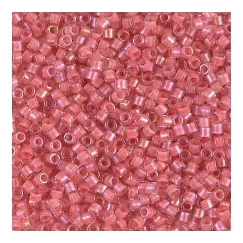 Miyuki Delica 11/0 DB0070 - Pink Coral Lined Crystal Luster