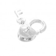 Chiusure moschettone Cuore 11 mm Placcatura argento fino x1|raw }}