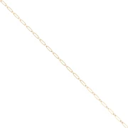 Catena maglia forzantina rettangolare alternata 2.6 mm Placcato oro 3 micronx50 cm