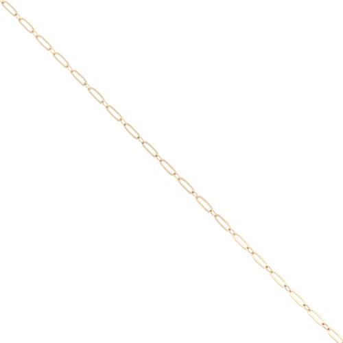 Catena maglia forzantina rettangolare alternata 2.6 mm Placcato oro 3 micronx50 cm