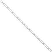 Catena maglia forzantina rettangolare alternata 2.6 mm Argento 925 x50 cm|raw }}