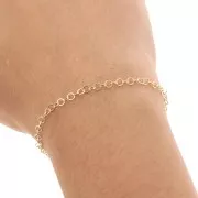 Catena maglia forzantina rotonda 2.9 mm Placcato oro x50 cm