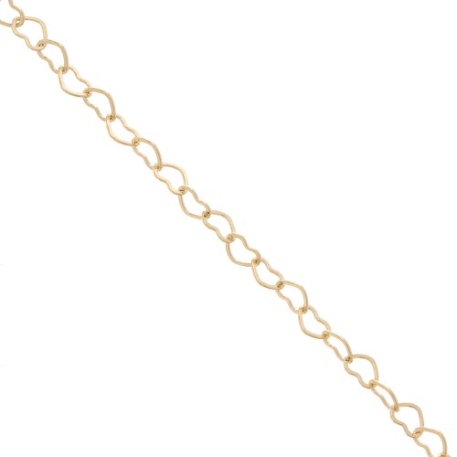 Catena maglia cuore 4.5 mm Placcato oro x50 cm