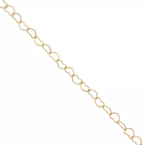 Catena maglia cuore 4.5 mm Placcato oro x50 cm