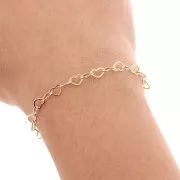 Catena maglia cuore 4.5 mm Placcato oro x50 cm