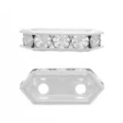 Ponte strass  10x4.5  mm Crystal 2 fori Argento 925 x1