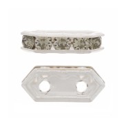 Ponte strass 10x4.5 mm Black Diamond 2 fori Argento 925  x1