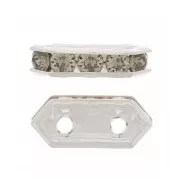 Ponte strass 10x4.5 mm Black Diamond 2 fori Argento 925  x1