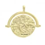 Ciondolo Don Quichotte in ottone 20 mm dorato x1