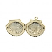 Pendente a forma di conchiglia in ottone 22x24 mm dorato x1