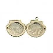 Pendente a forma di conchiglia in ottone 22x24 mm dorato x1