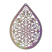 Pendente laser cut goccia floreale 48x32 mm  x1|raw }}