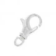 Chiusure moschettone avec anneau pivotant 14 mm Argenté x1