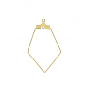 Basi per orecchini poligono con 2 anellini 22x36 mm Oro x2