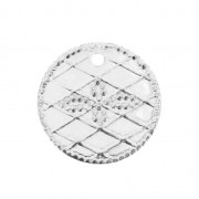 Medaglietta con croce 13mm Placcatura argento fino x6