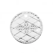 Medaglietta con croce 13mm Placcatura argento fino x6