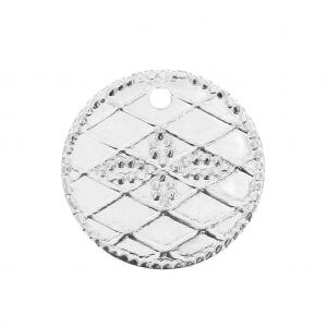 Medaglietta con croce 13mm Placcatura argento fino x6