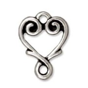 Separatore cuore mm. 13x9 argentato brunito x1